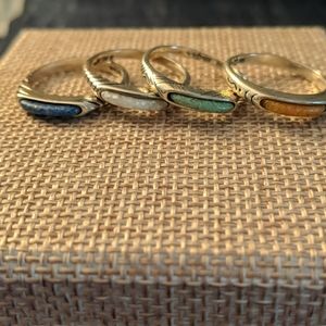 Set of 4 Carolyn Pollack Sterling Gemstone Rings